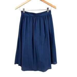 UNTITLED Japan A Line Midi Skirt Size 2 Blue Pleated Lined Flowy Whimsical